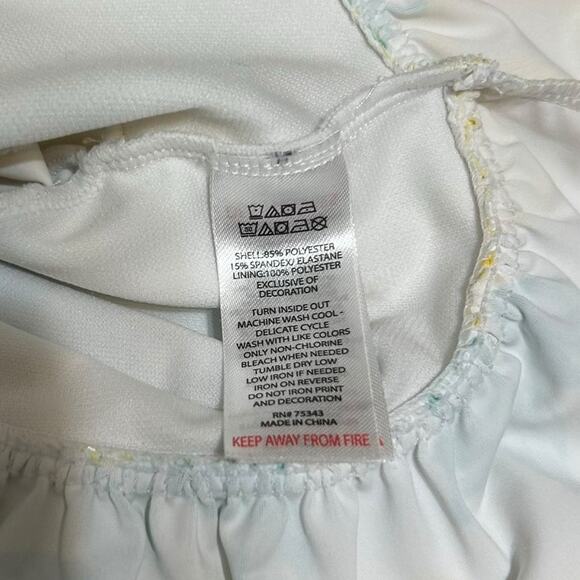 Tommy Bahamas Baby Girl Rash Guard‎ Swim 18 Months Lemon Print with Bow Peplum - Picture 8 of 8